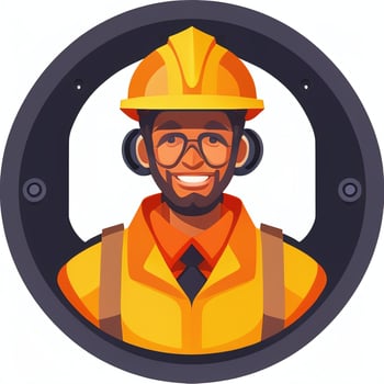 AI generated Engineer Avatar Icon Clip Art Sticker Decoration Simple Background photo