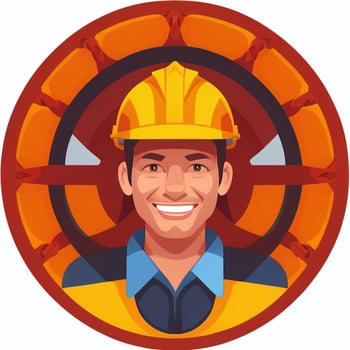 AI generated Engineer Avatar Icon Clip Art Sticker Decoration Simple Background photo