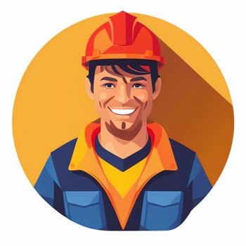 AI generated Engineer Avatar Icon Clip Art Sticker Decoration Simple Background photo