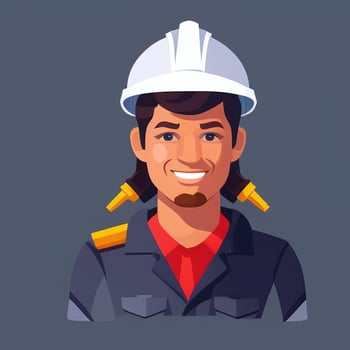 AI generated Engineer Avatar Icon Clip Art Sticker Decoration Simple Background photo