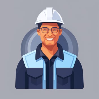AI generated Engineer Avatar Icon Clip Art Sticker Decoration Simple Background photo