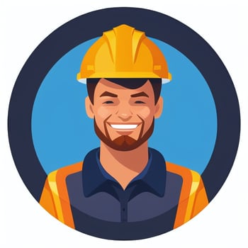 AI generated Engineer Avatar Icon Clip Art Sticker Decoration Simple Background photo