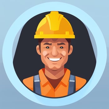 AI generated Engineer Avatar Icon Clip Art Sticker Decoration Simple Background photo