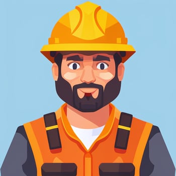AI generated Engineer Avatar Icon Clip Art Sticker Decoration Simple Background photo