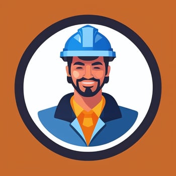 AI generated Engineer Avatar Icon Clip Art Sticker Decoration Simple Background photo