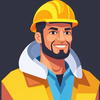AI generated Engineer Avatar Icon Clip Art Sticker Decoration Simple Background photo