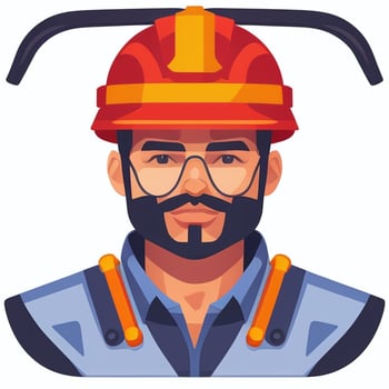 AI generated Engineer Avatar Icon Clip Art Sticker Decoration Simple Background photo
