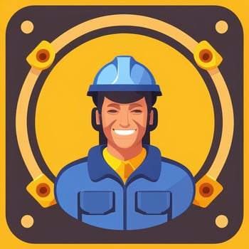AI generated Engineer Avatar Icon Clip Art Sticker Decoration Simple Background photo