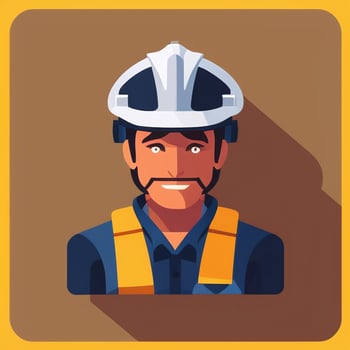 AI generated Engineer Avatar Icon Clip Art Sticker Decoration Simple Background photo