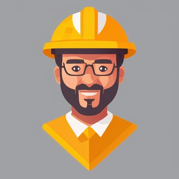 AI generated Engineer Avatar Icon Clip Art Sticker Decoration Simple Background photo