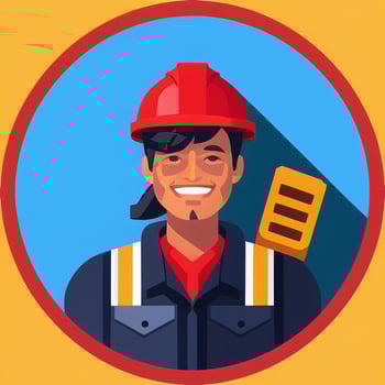 AI generated Engineer Avatar Icon Clip Art Sticker Decoration Simple Background photo