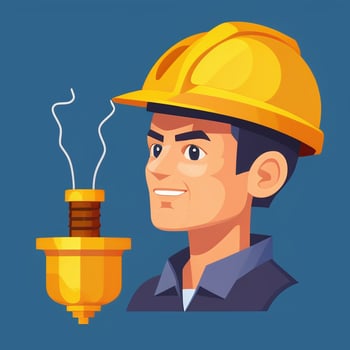 AI generated Engineer Avatar Icon Clip Art Sticker Decoration Simple Background photo