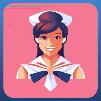 AI generated Sailor Avatar Icon Clip Art Sticker Decoration Simple Background photo