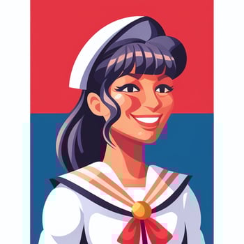 AI generated Sailor Avatar Icon Clip Art Sticker Decoration Simple Background photo