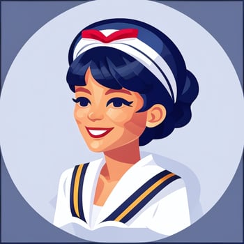 AI generated Sailor Avatar Icon Clip Art Sticker Decoration Simple Background photo