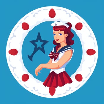 AI generated Sailor Avatar Icon Clip Art Sticker Decoration Simple Background photo