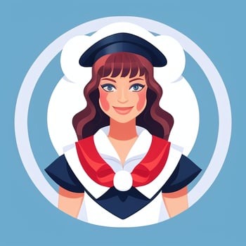 AI generated Sailor Avatar Icon Clip Art Sticker Decoration Simple Background photo