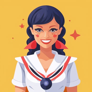 AI generated Sailor Avatar Icon Clip Art Sticker Decoration Simple Background photo