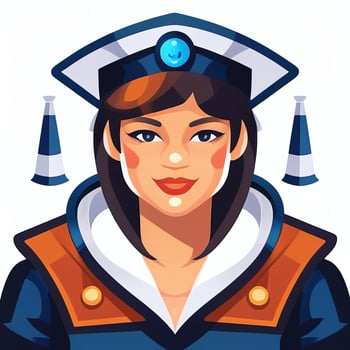 AI generated Sailor Avatar Icon Clip Art Sticker Decoration Simple Background photo