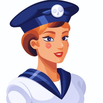 AI generated Sailor Avatar Icon Clip Art Sticker Decoration Simple Background photo