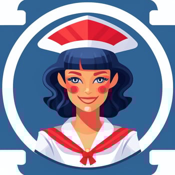 AI generated Sailor Avatar Icon Clip Art Sticker Decoration Simple Background photo