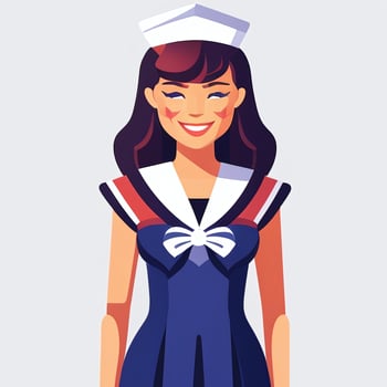 AI generated Sailor Avatar Icon Clip Art Sticker Decoration Simple Background photo