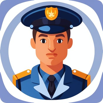 AI generated Soldier Avatar Potrait Icon Clip Art Sticker Decoration Simple Background photo