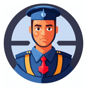 AI generated Soldier Avatar Potrait Icon Clip Art Sticker Decoration Simple Background photo