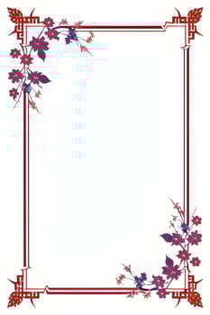 AI generated Japanese border frame, Sakura border frame Illustration photo