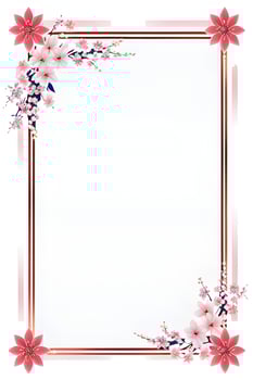 AI generated Japanese border frame, Sakura border frame Illustration photo