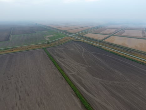 Burning straw in the fields after harvesting wheat crop photo