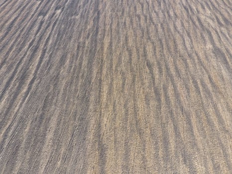 Top view of a plowed field. Background texture of the surface of the plowed field. Shooting with quadrocopters photo