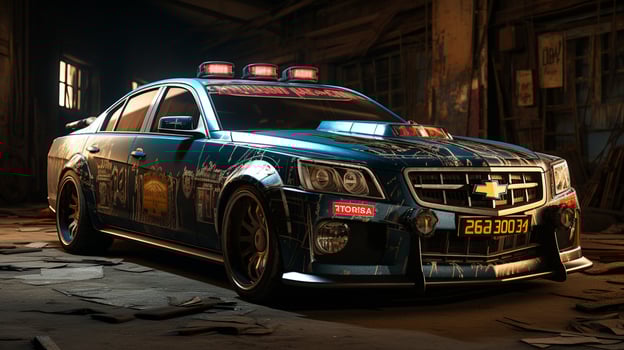 AI generated 3d realistic police car photo