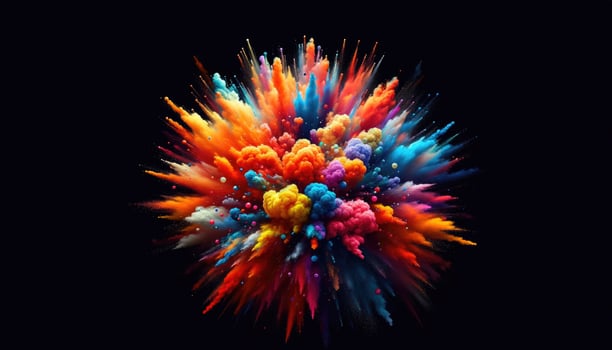AI generated A Colorful Explosion on a Black Background photo