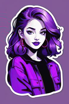 AI generated Beautiful girl with trendy make-up. Pop art illustration. photo