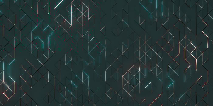 Complex structure glowing technology background geometric pixel triangle abstract 3d rendering photo