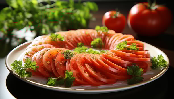 AI generated Grilled steak, fresh vegetables, healthy meal, ready to eat generated by AI photo