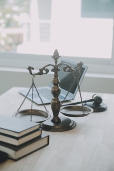Customer service good cooperation, Consultation between a Businessman and Male lawyer or judge consult having team meeting with client, Law and Legal services concept. photo