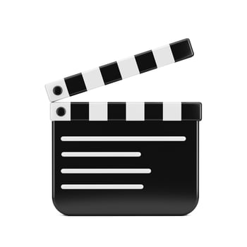 Cartoon Movie Clapper Board Icon. 3d Rendering photo