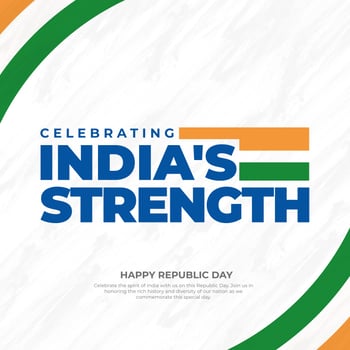 Happy Republic Day India social media post template in Hindi calligraphy in hindi Gantantra Diwas Means Republic Day photo