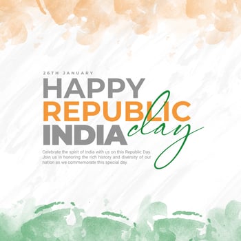Happy Republic Day India social media post template in Hindi calligraphy in hindi Gantantra Diwas Means Republic Day photo
