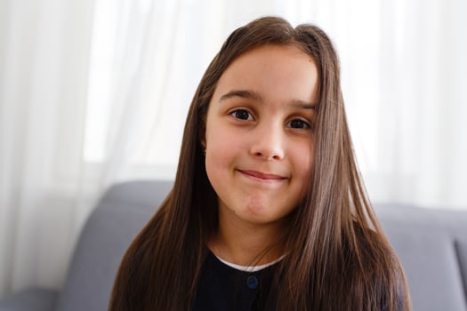 Close-up Of A Girl Video Conferencing photo