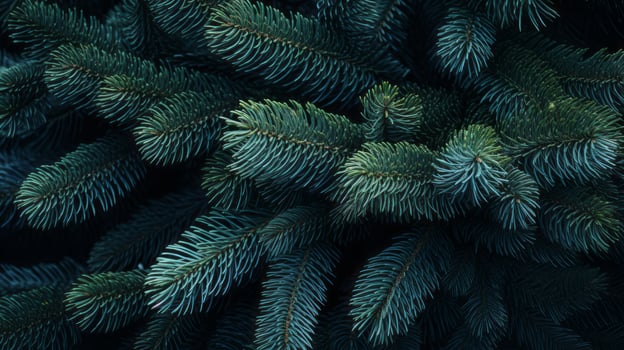AI generated Blue spruce branches. Coniferous plant background photo