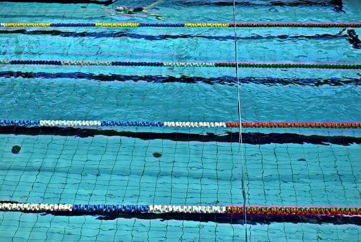 Swimming in the swimming pool photo