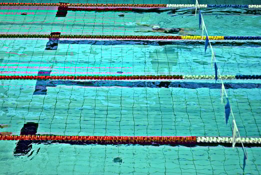 Swimming in the swimming pool photo