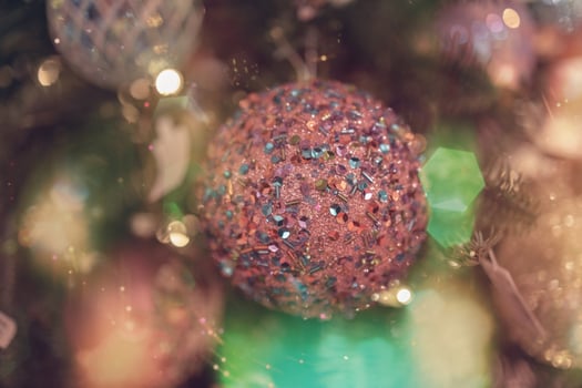 beautiful christmas decorations  baubles on the christmas tree photo