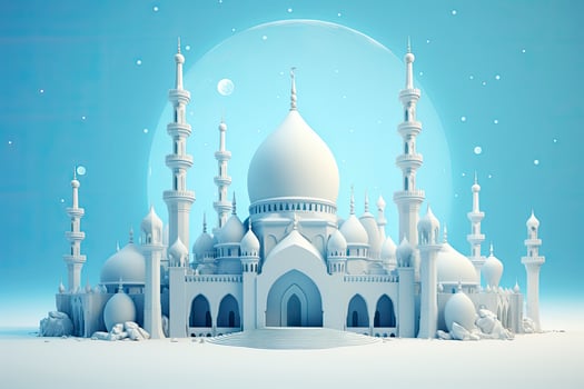 AI generated Seamless Arabic Mosque Decorative Pattern on White photo