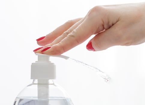 anti bacterial agent bottle for hand washing photo