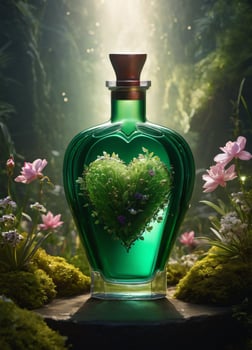 AI generated Creativity crystal heart with golden crown happy Valentine's day wallpaper photo