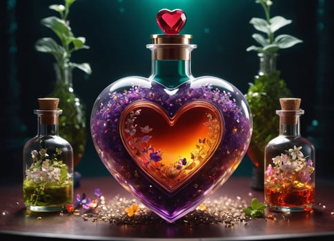 AI generated Creativity crystal heart with golden crown happy Valentine's day wallpaper photo
